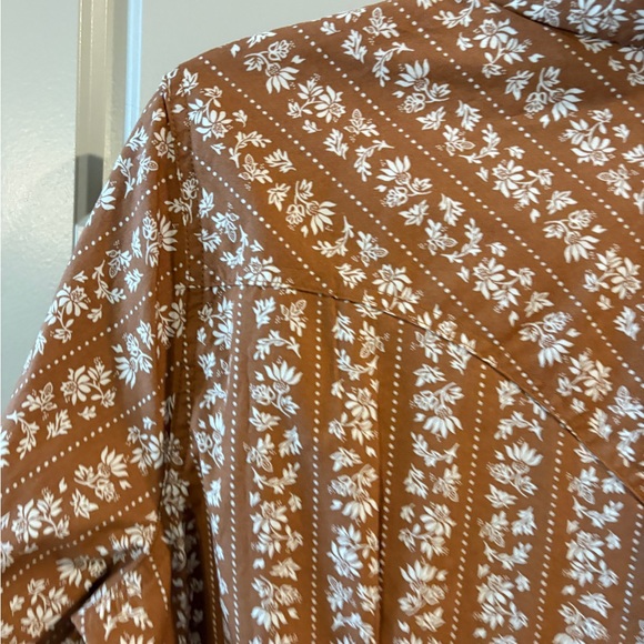 Wrangler Women’s Pearl Snap Shirt Retro Floral Stripe Western Vintage Cowgirl L - Picture 14 of 15